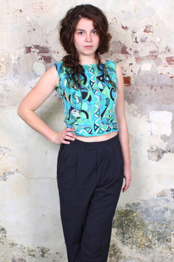 Zijden seventies vintage Pucci top