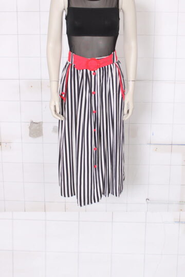 Zwart wit gestreepte eighties vintage rok