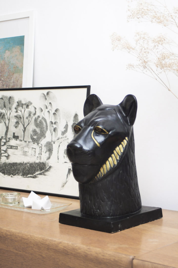 Vintage Tutankhamun Lion Bed Menhit beeld - Afbeelding 2