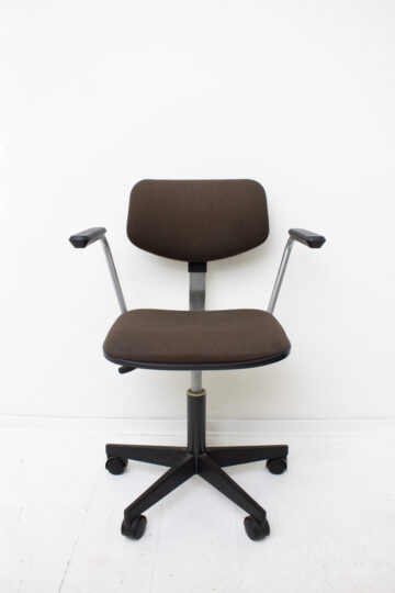 70s Gispen K7 bureaustoel met bruine originele bekleding