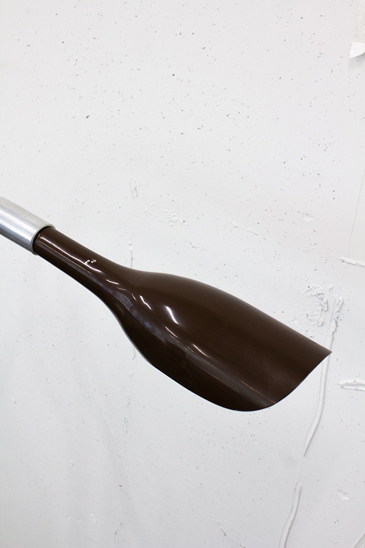 70s staande lamp met buigbare arm en bruine spot