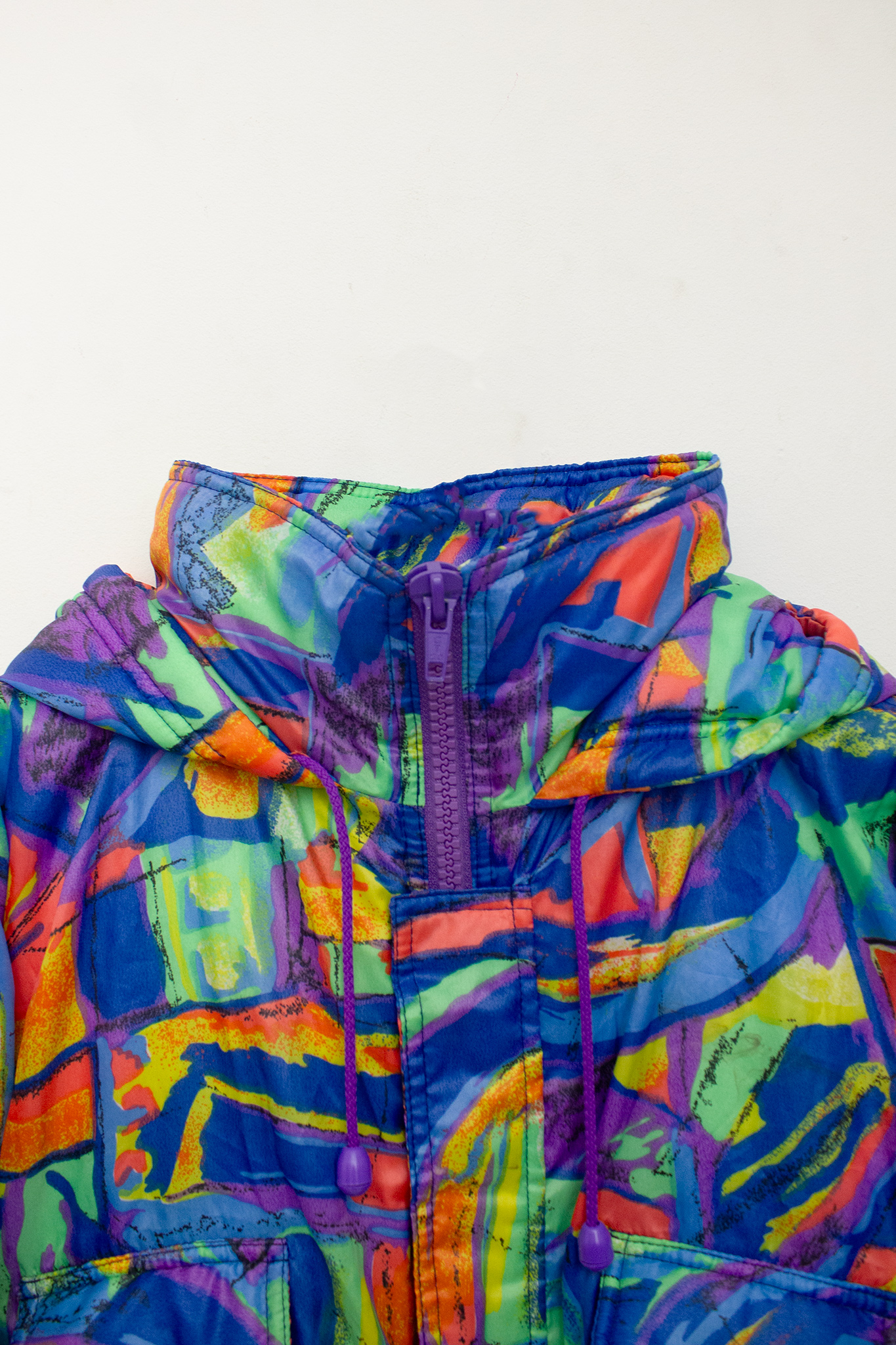 90’s vintage ski-pak met gekleurde print