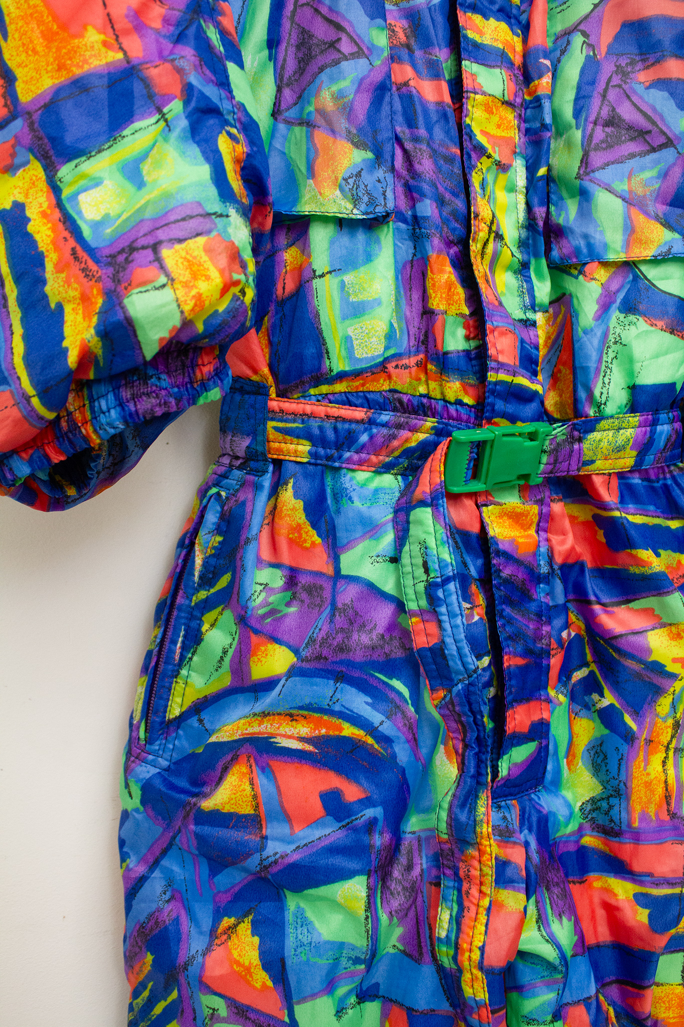 90’s vintage ski-pak met gekleurde print