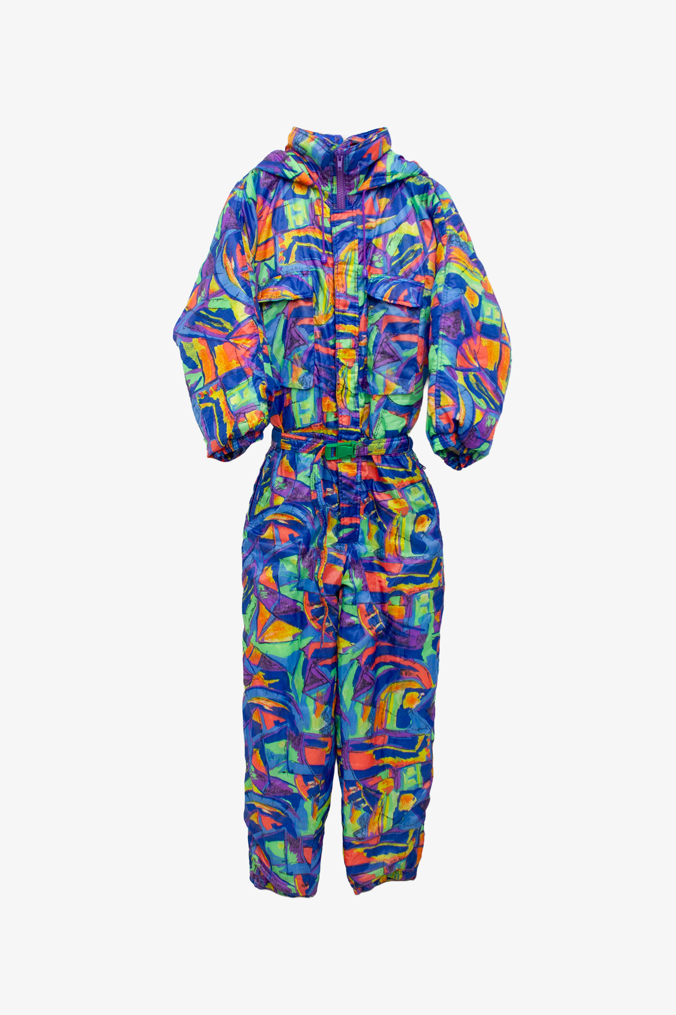 90’s vintage ski-pak met gekleurde print