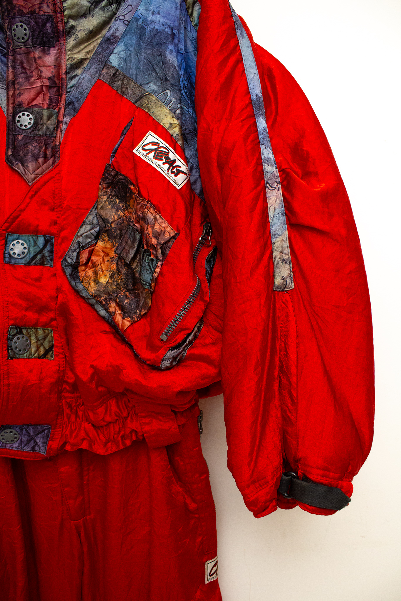 90’s rood vintage 2-delig ski-pak