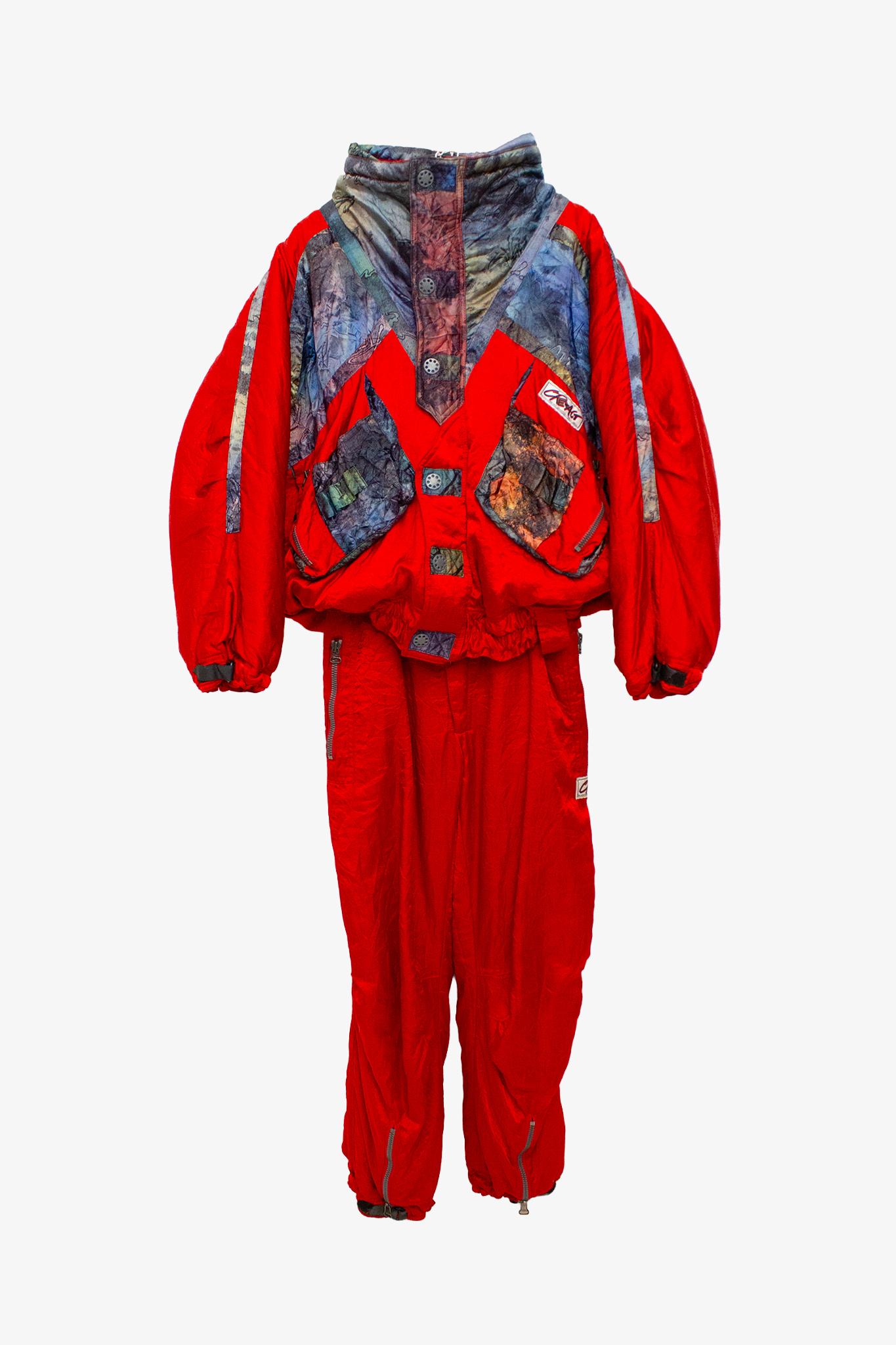 90’s rood vintage 2-delig ski-pak