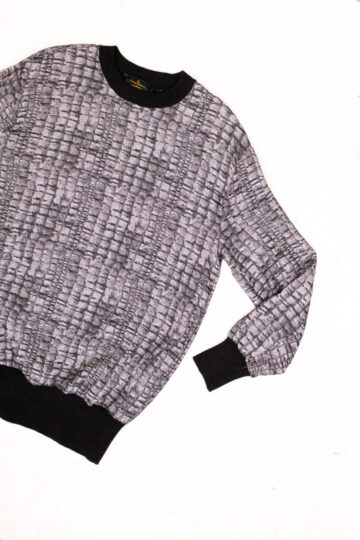 90s Vivienne Westwood Anglomania sweater met zilverkleurig textuur