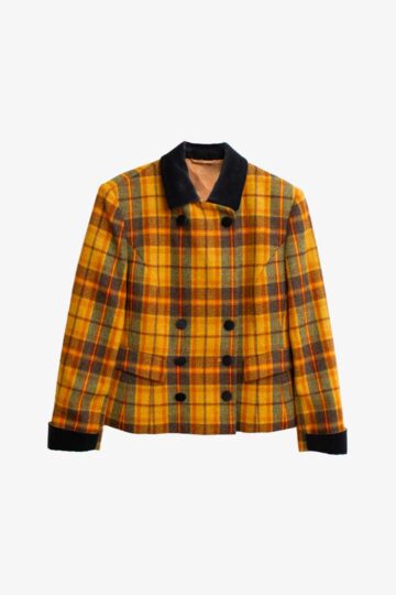 Aigner wollen colbert-jas oranje ruit print