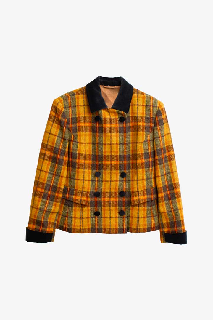 Aigner wollen colbert-jas oranje ruit print