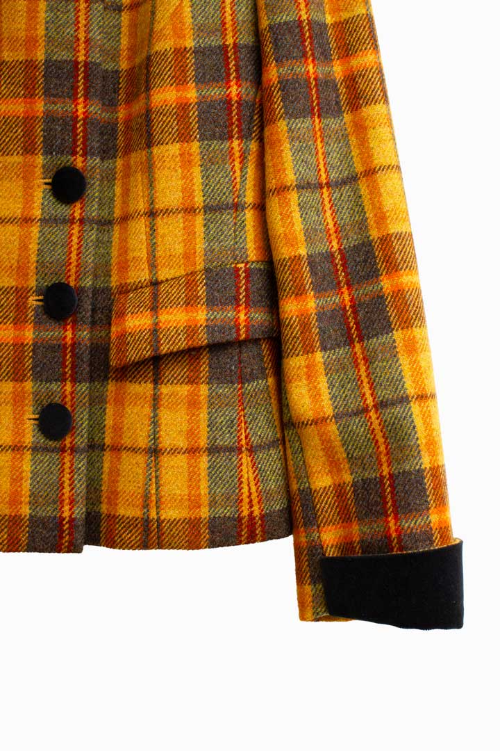 Aigner wollen colbert-jas oranje ruit print