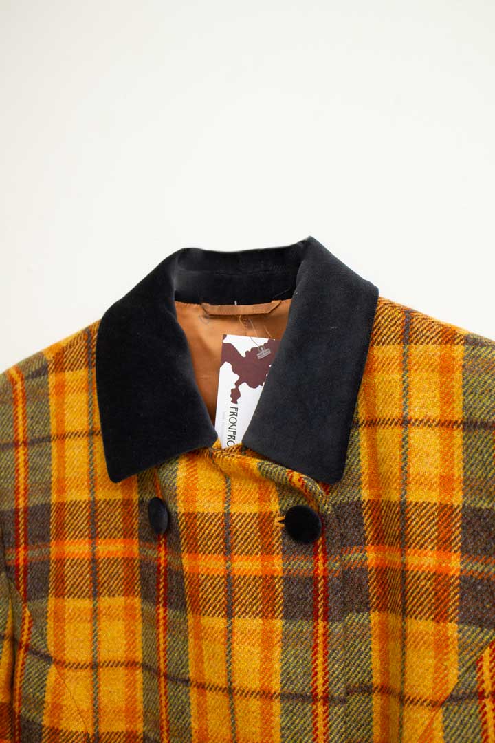 Aigner wollen colbert-jas oranje ruit print