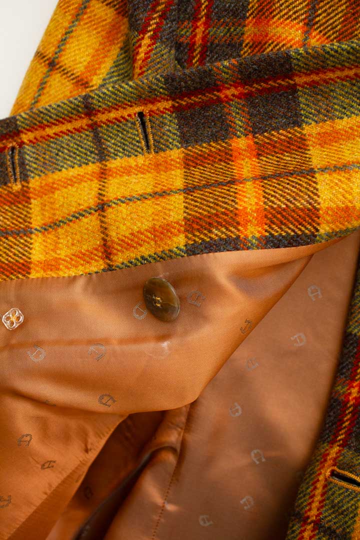 Aigner wollen colbert-jas oranje ruit print