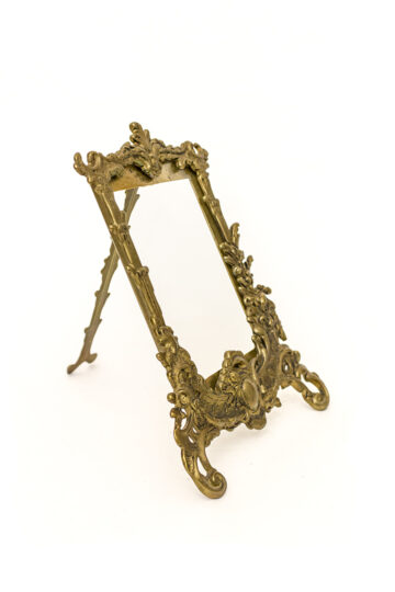 Antieke staande fotolijst van messing in Art Nouveau stijl