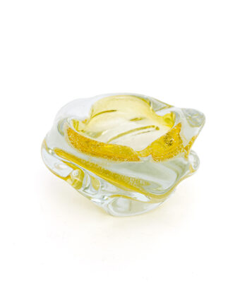 Asbak Murano glas geel vintage