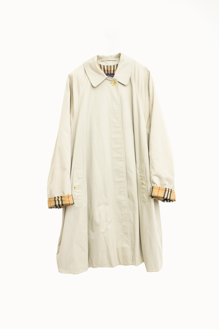 Beige vintage A-lijn Burberry trenchcoat