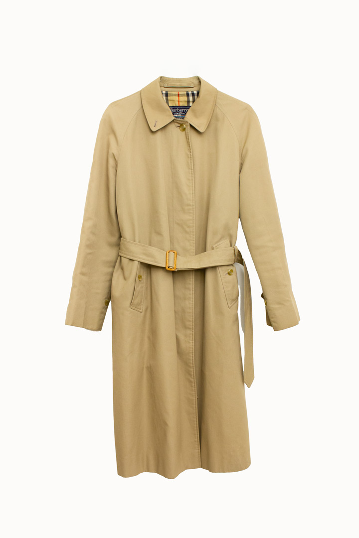 Beige vintage Burberry trenchcoat met ceintuur
