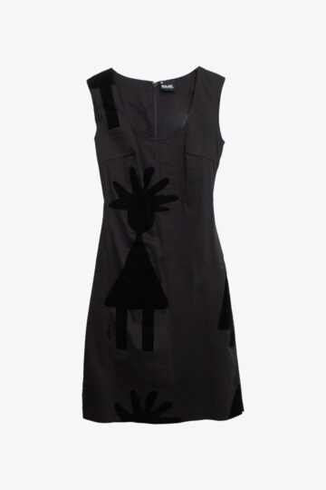 Biche de Bère zwarte jurk met flockprint