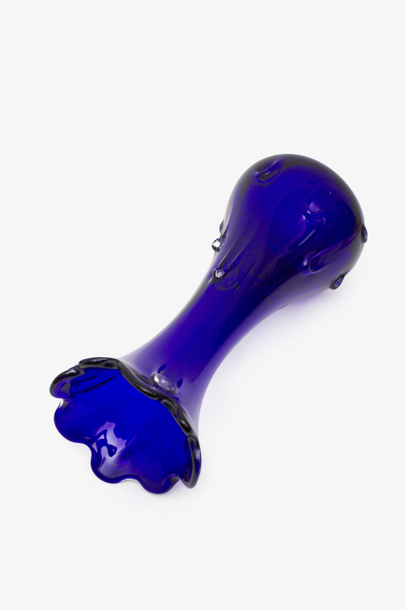 Blauwe Murano glazen kelk vaas