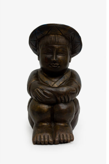 Brons-look handbewerkt houten Aziatisch beeld 