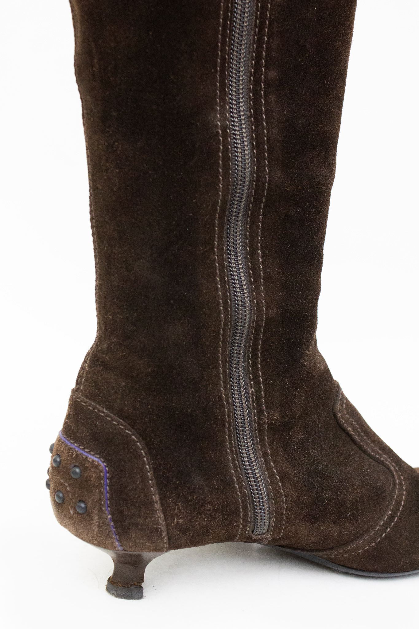 Bruine suède Tod’s kitten heel laarzen