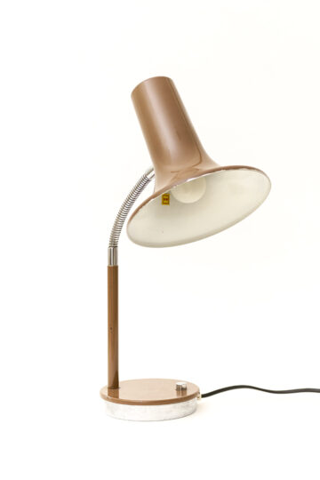 Bruine vintage bureaulamp trompet