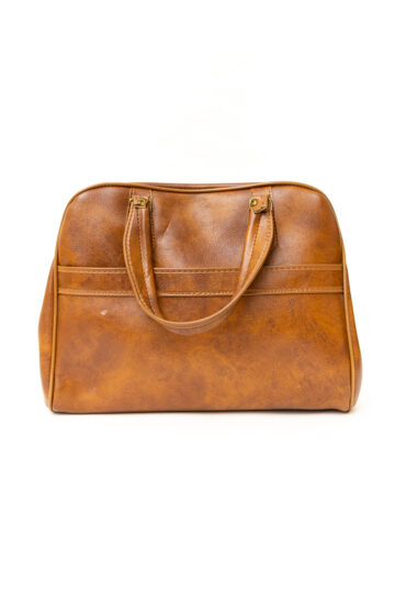 Bruine vintage handtas van skai-leer