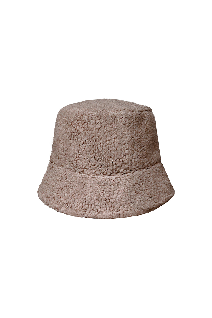 Bucket hat van zachte teddy stof
