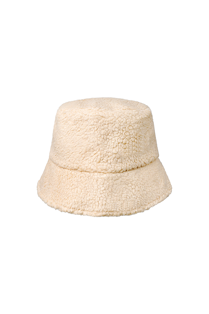 Bucket hat van zachte teddy stof