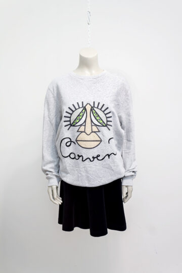 Carven sweater grijs met gezicht - unisex