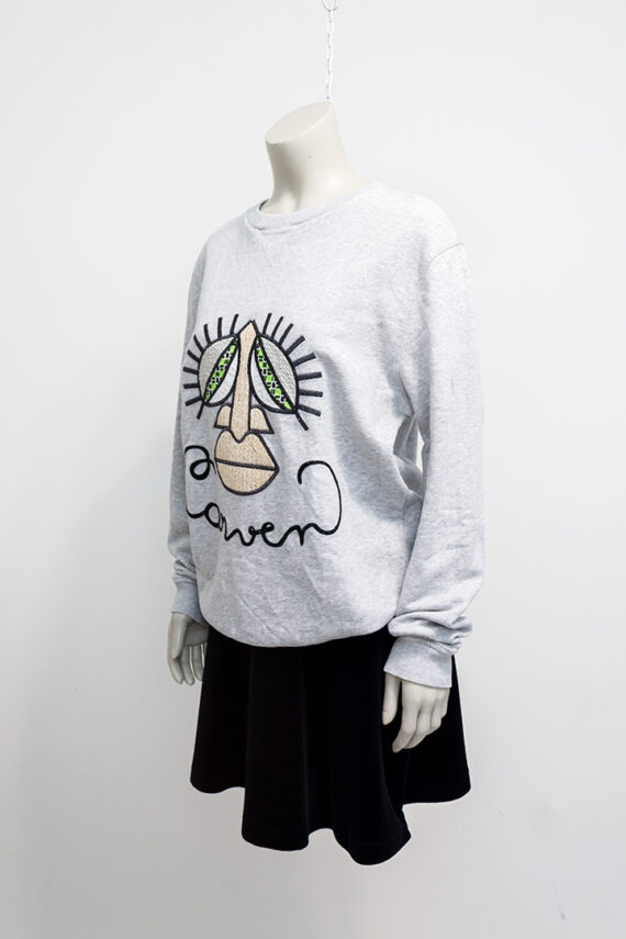 Carven sweater grijs met gezicht - unisex