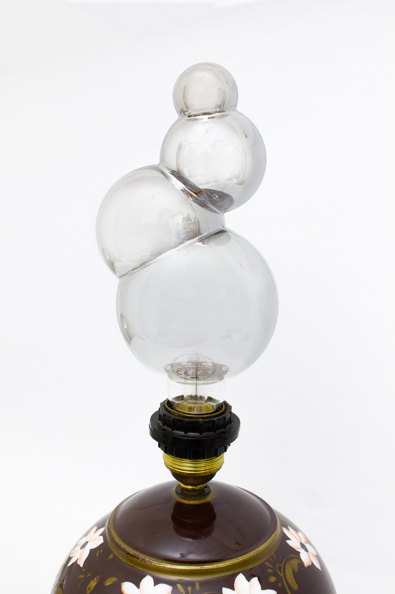 Chinese vintage bruine 7 petal lotus lamp