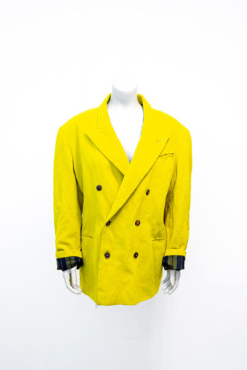 Colbert Jean Paul Gaultier Homme neon geel wol met dubbele rij knopen vintage