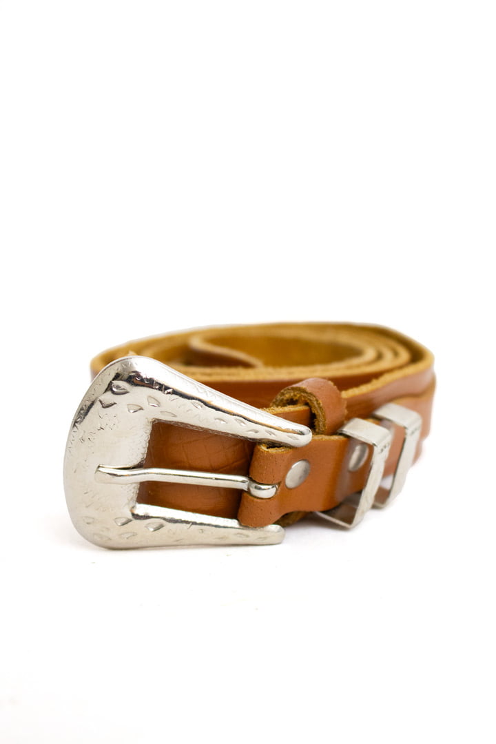 Cowboy riem bruin bewerkt leer