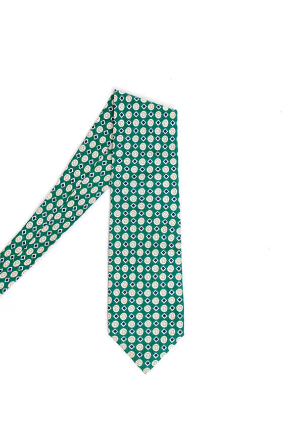 Vintage stropdas groen zijde Yves Saint Laurent