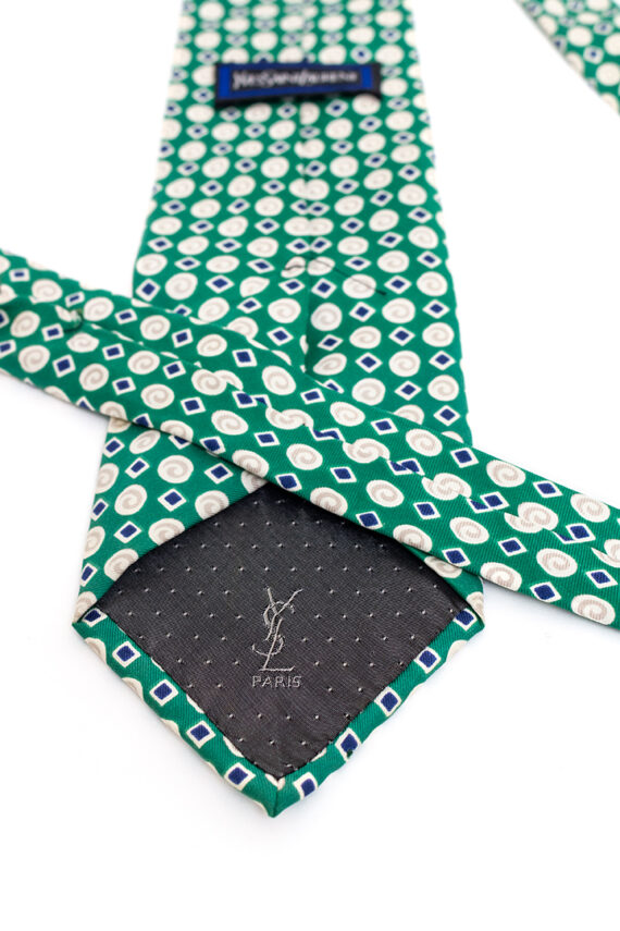 Vintage stropdas groen zijde Yves Saint Laurent