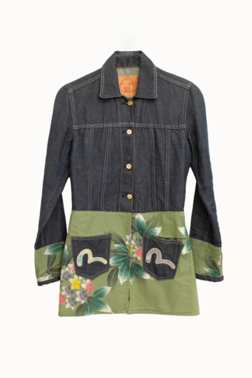 Denim Evisu Japan jasje met gebloemde stof