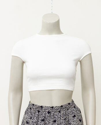 Dirk Bikkembergs witte croptop met rijgkoord jaren 90