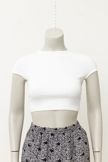 Dirk Bikkembergs witte croptop met rijgkoord jaren 90