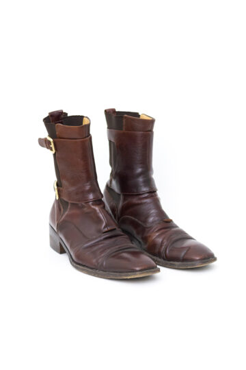 Dolce & Gabbana bruine leren heren laarzen met gespen - maat 43