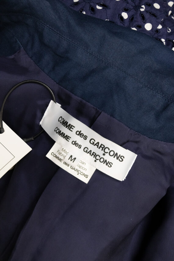 Donkerblauw gilet/blouse met witte stippen Comme des Garçons AD2009