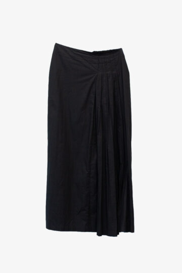 Zwarte katoenen Dries van Noten maxi rok met handgestikte plooidetails