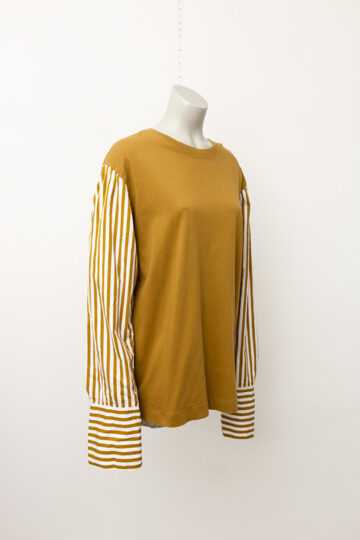 Dries van Noten okergele longsleeve met overhemdmouwen