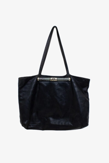 Oversized leren Dries van Noten tas met kroko detail