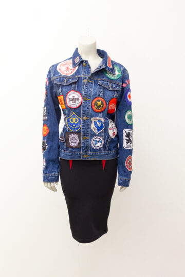 Dsquared donkerblauw denim patches jasje