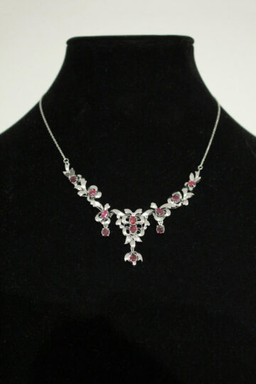 Edwardiaanse collier zilver granaat