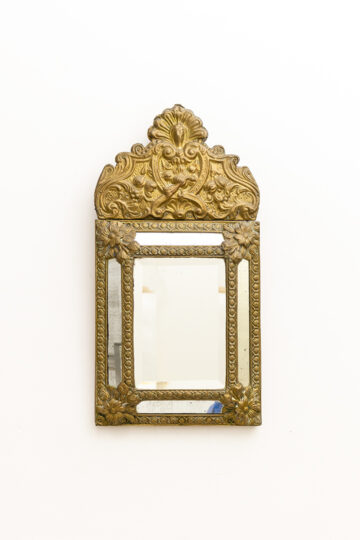 Egyptische stijl vintage messing spiegel