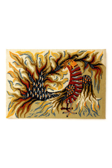 Geborduurd jaren 70 schilderij met fazant - Royal Pheasant France