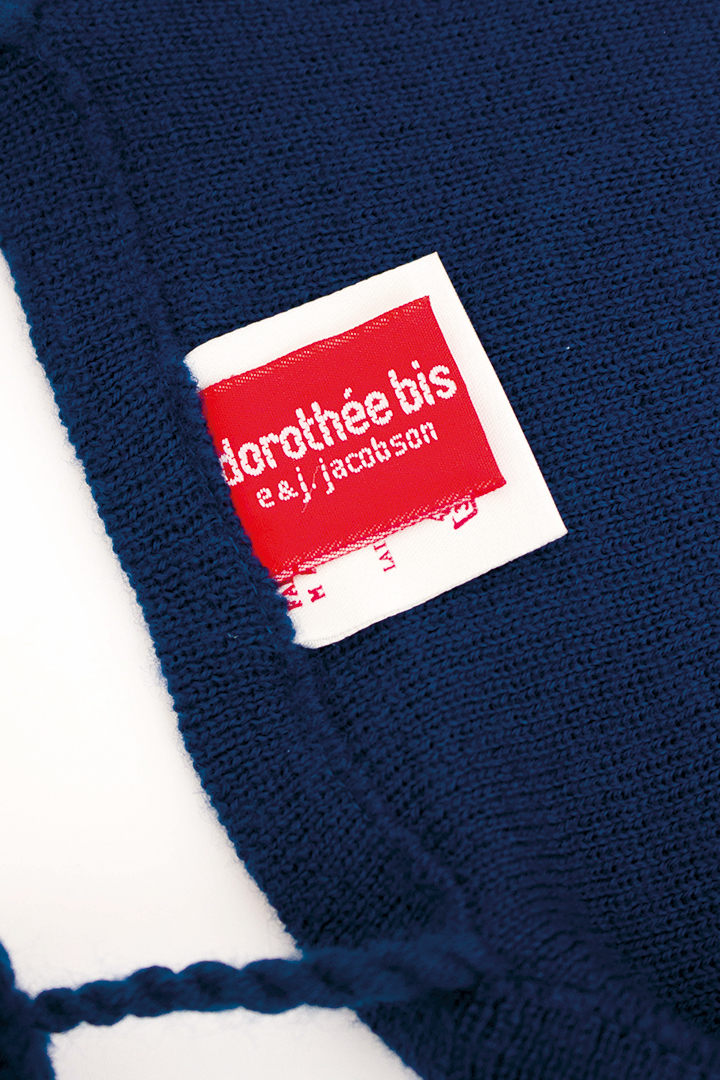 Gebreide sjaal met pompons donkerblauw Dorothée Bis