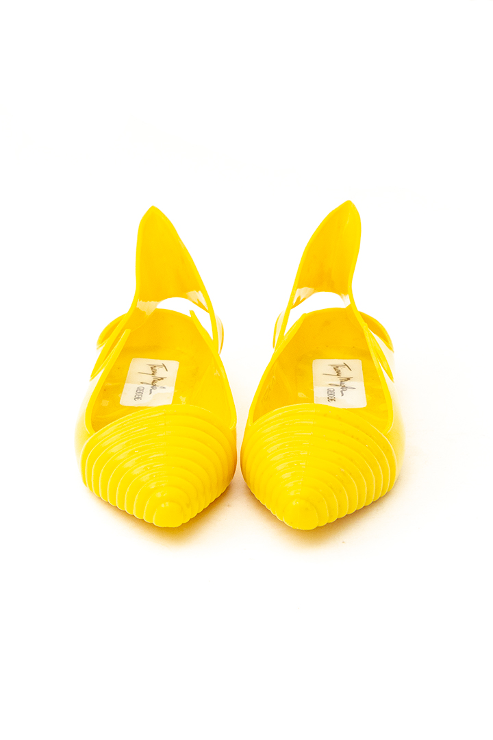 Gele kunststof schoenen Thierry Mugler Apollo jaren 80 - maat 36