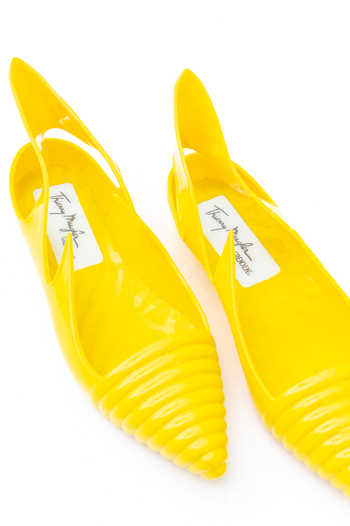 Gele kunststof schoenen Thierry Mugler Apollo jaren 80 - maat 36